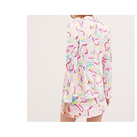 For Love/Lemons‎ Regency Fashion Noah Top Colorful Funky Retro Pattern Blazer M - Picture 2 of 8
